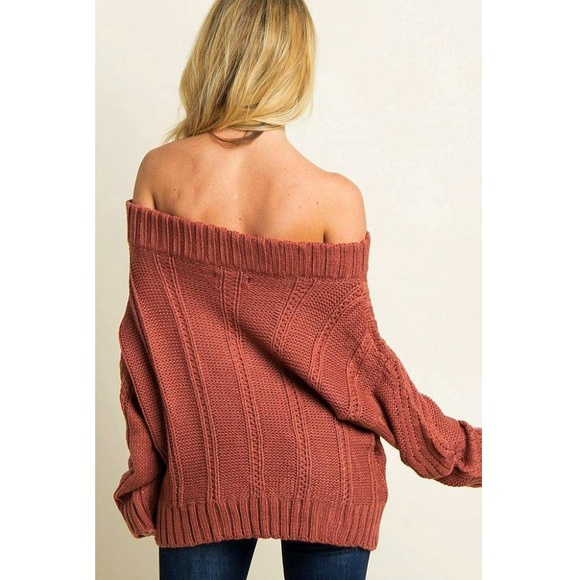 Aakaa Off The Shoulder Oversized Sweater - Picture 3 of 4
